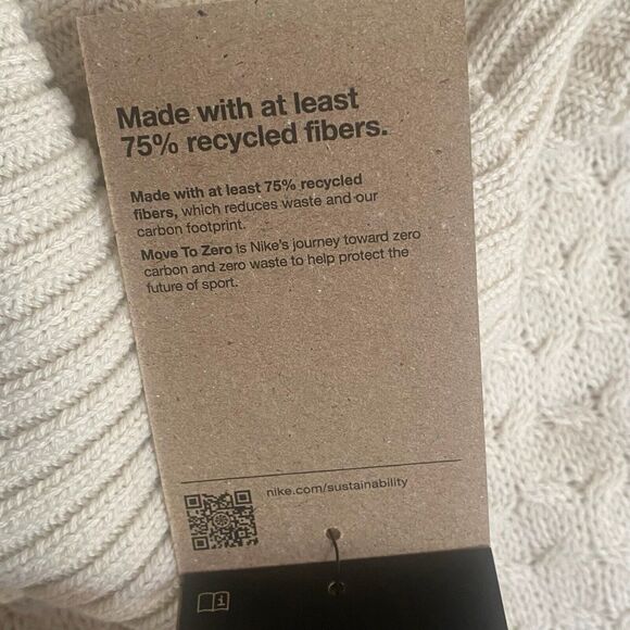 Nike Men's Life Cable Knit Turtleneck Sweater Light Bone FB7770-072 Size Small - Picture 12 of 16